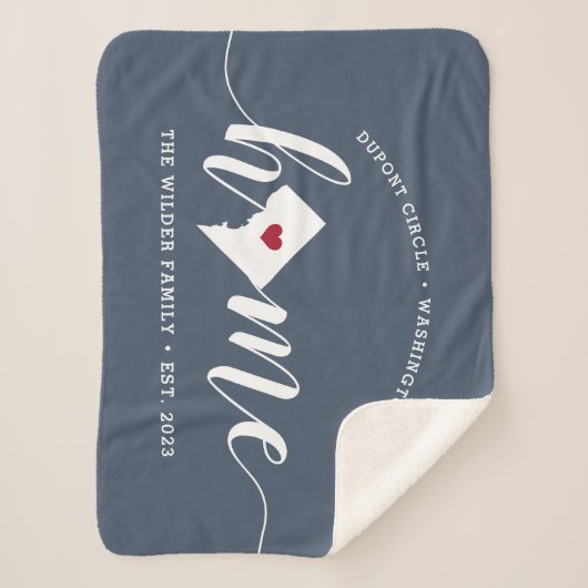 Washington DC Zuhause Town Personalisiert Sherpadecke (Vorderseite)