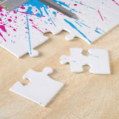 Washington DCskyline-Farben-Spritzer-Illustration Puzzle (Seite)