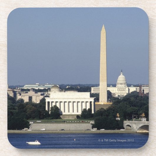 Washington DCSkyline mit US-Hauptstadts-Gebäude 2 Untersetzer (Vorderseite)