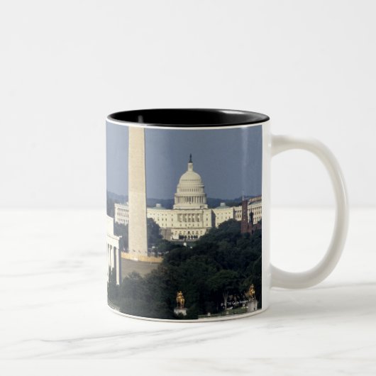 Washington DCSkyline mit US-Hauptstadts-Gebäude 2 Zweifarbige Tasse (Rechts)
