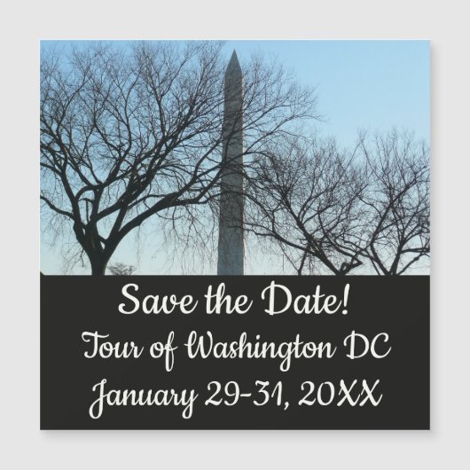Washington Denkmal im Winter I Landschaft Magnetkarte (Vorderseite)