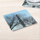 Washington Denkmal im Winter I Landschaft Rechteckiger Pappuntersetzer (angewinkelt)
