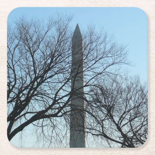 Washington Denkmal im Winter I Landschaft Rechteckiger Pappuntersetzer (Vorderseite)