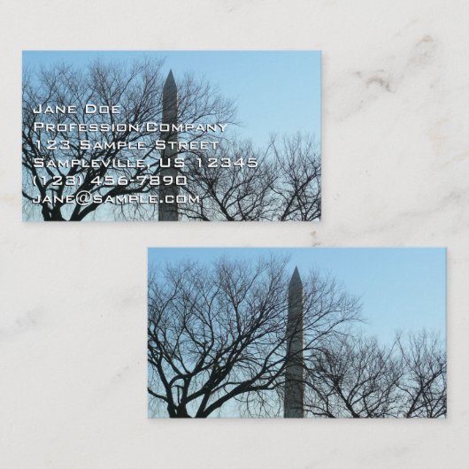 Washington Denkmal im Winter I Landschaft Visitenkarte (Vorne/Hinten)