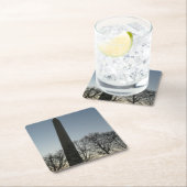 Washington Denkmal im Winter II Landschaft Rechteckiger Pappuntersetzer (Vor Ort)