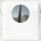 Washington Denkmal im Winter II Landschaft Runder Aufkleber (Tasche)