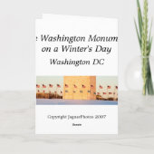 Washington Denkmal im Winter Karte (Rückseite)