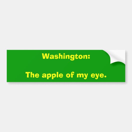 Washington: Der Apfel meines Auges Autoaufkleber (Vorne)