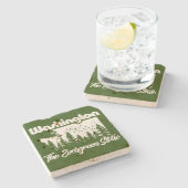 Washington Der Evergreen-Staat Steinuntersetzer (Seitenansicht)