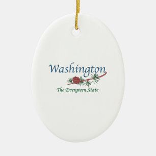 Washington der immergrüne Staat Keramikornament