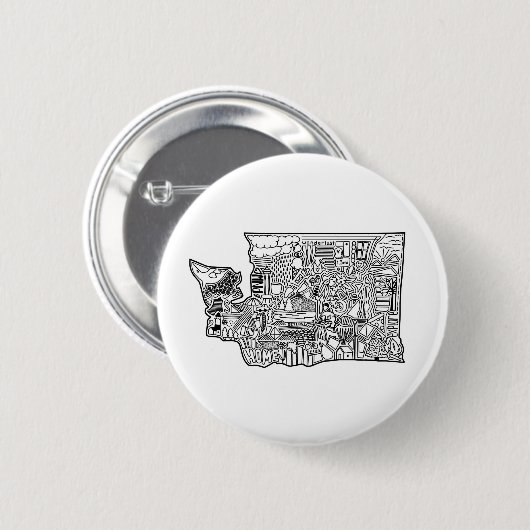 Washington Doodle Button (Vorne & Hinten)