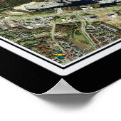 Washington Dulles Intl Airport Satellite Map Poster (Ecke)