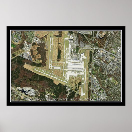 Washington Dulles Intl Airport Satellite Map Poster (Vorne)