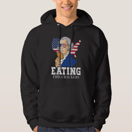 Washington Eating Fire crackers 4th of July Biscui Hoodie (Vorderseite)