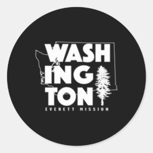 Washington Everett Mission Runder Aufkleber