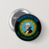 WASHINGTON EVERGREEN STAAT FLAG BUTTON (Vorne & Hinten)