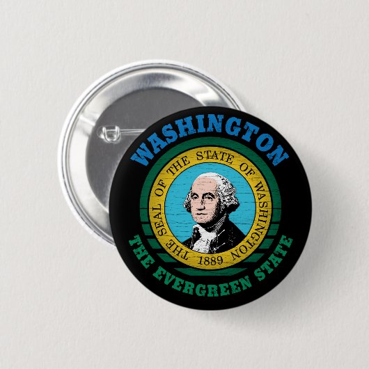 WASHINGTON EVERGREEN STAAT FLAG BUTTON (Vorne & Hinten)