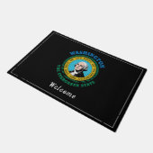 WASHINGTON EVERGREEN STAAT FLAG FUßMATTE (Schrägansicht)