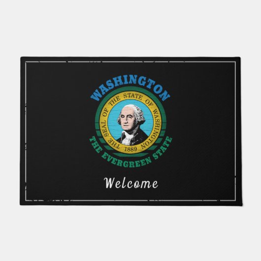 WASHINGTON EVERGREEN STAAT FLAG FUßMATTE (Vorderseite)