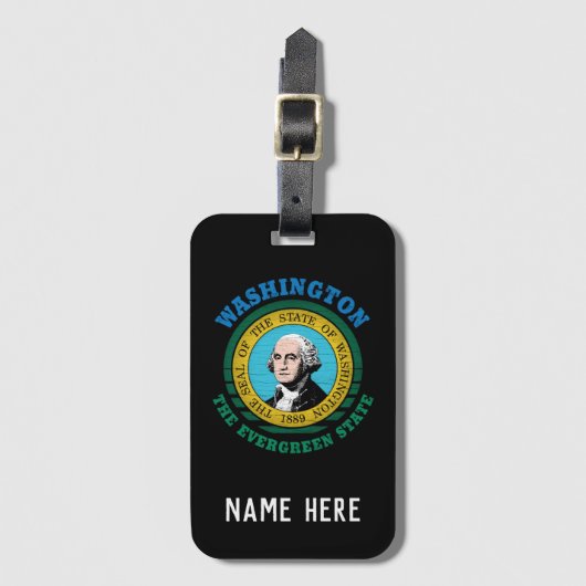 WASHINGTON EVERGREEN STAAT FLAG GEPÄCKANHÄNGER (Vorderseite Vertikal)
