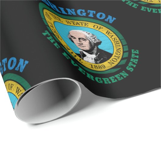 WASHINGTON EVERGREEN STAAT FLAG GESCHENKPAPIER (Rolleneckpunkt)
