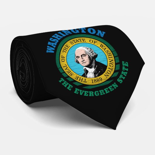 WASHINGTON EVERGREEN STAAT FLAG KRAWATTE (Gerollt)
