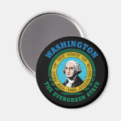 WASHINGTON EVERGREEN STAAT FLAG MAGNET (Vorderseite/Rückseite)