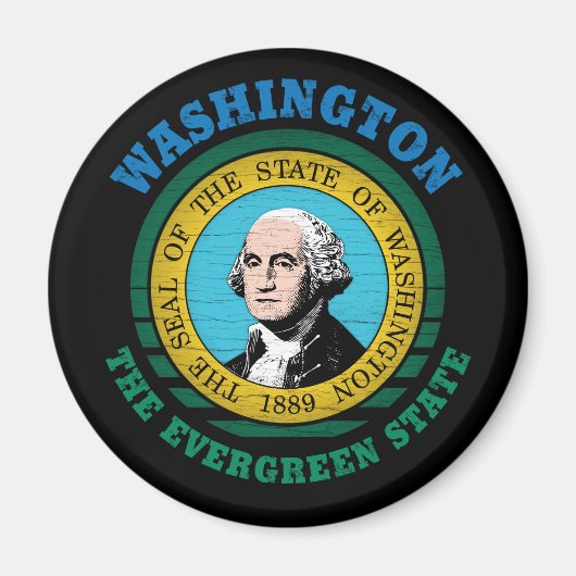WASHINGTON EVERGREEN STAAT FLAG MAGNET (Vorne)