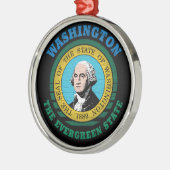 WASHINGTON EVERGREEN STAAT FLAG ORNAMENT AUS METALL (Links)