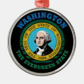 WASHINGTON EVERGREEN STAAT FLAG ORNAMENT AUS METALL (Vorne)