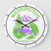 Washington Evergreen State Eagle Große Wanduhr (Vorderseite)