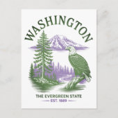 Washington Evergreen State Reise Postkarte (Vorderseite)