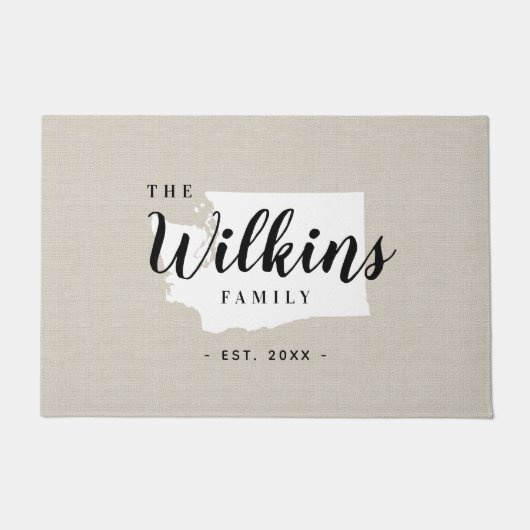 Washington Family Monogram Staat Doormat Fußmatte (Vorderseite)