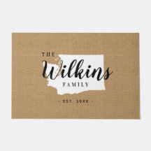 Washington Family Monogram Staat Doormat