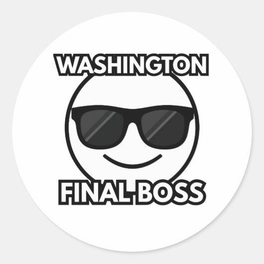 Washington Final Boss Cool Emoji Sticker (Vorderseite)