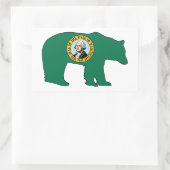 Washington Flag Bär Rechteckiger Aufkleber (Tasche)