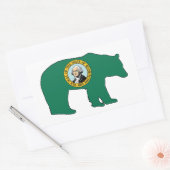 Washington Flag Bär Rechteckiger Aufkleber (Umschlag)