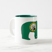 Washington Flag Bär Zweifarbige Tasse (Vorderseite Links)