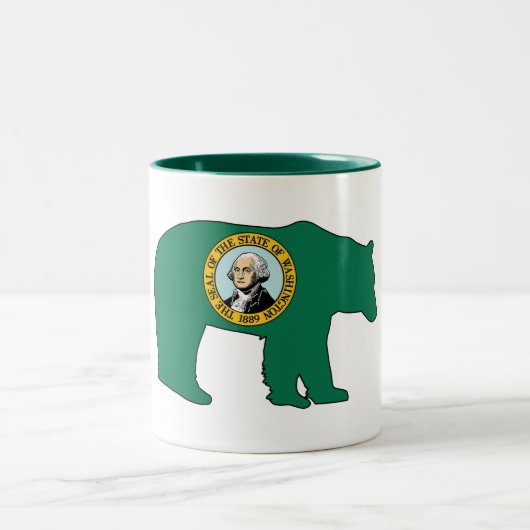 Washington Flag Bär Zweifarbige Tasse (Mittel)