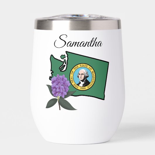 Washington Flag & Blume Pacific Rhododendron (Vorderseite)