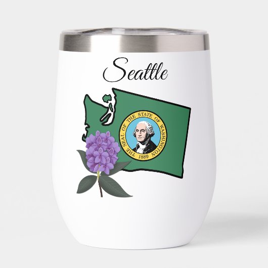 Washington Flag & Blume Pacific Rhododendron (Rückseite)