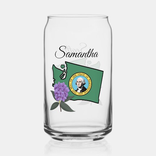 Washington Flag & Blume Pacific Rhododendron Dosenglas (Rückseite)