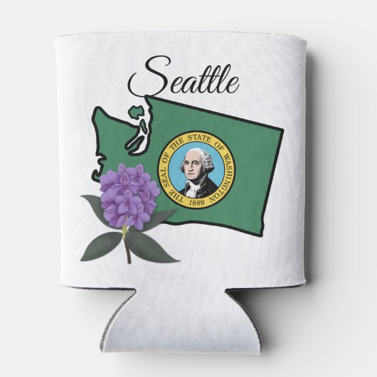 Washington Flag & Blume Pacific Rhododendron Dosenkühler (Rückseite)