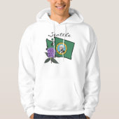 Washington Flag & Blume Pacific Rhododendron Hoodie (Vorderseite)