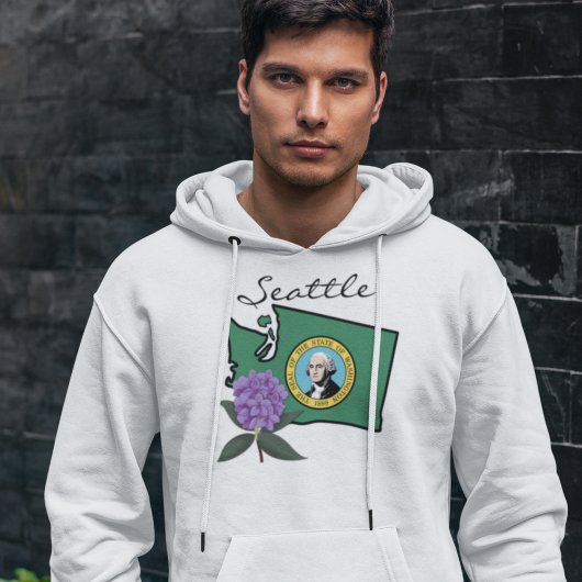 Washington Flag & Blume Pacific Rhododendron Hoodie