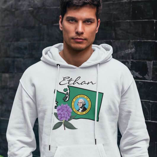 Washington Flag & Blume Pacific Rhododendron Hoodie