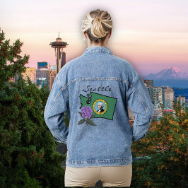 Washington Flag & Blume Pacific Rhododendron Jeansjacke