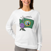 Washington Flag & Blume Pacific Rhododendron T-Shirt (Vorderseite)