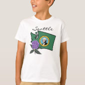 Washington Flag & Blume Pacific Rhododendron T-Shirt (Vorderseite)