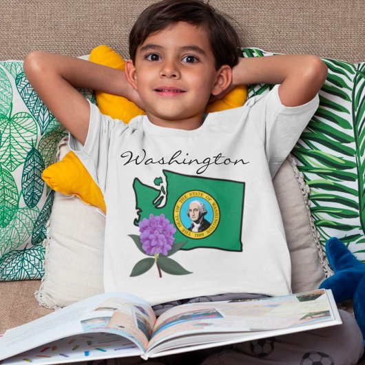 Washington Flag & Blume Pacific Rhododendron T-Shirt